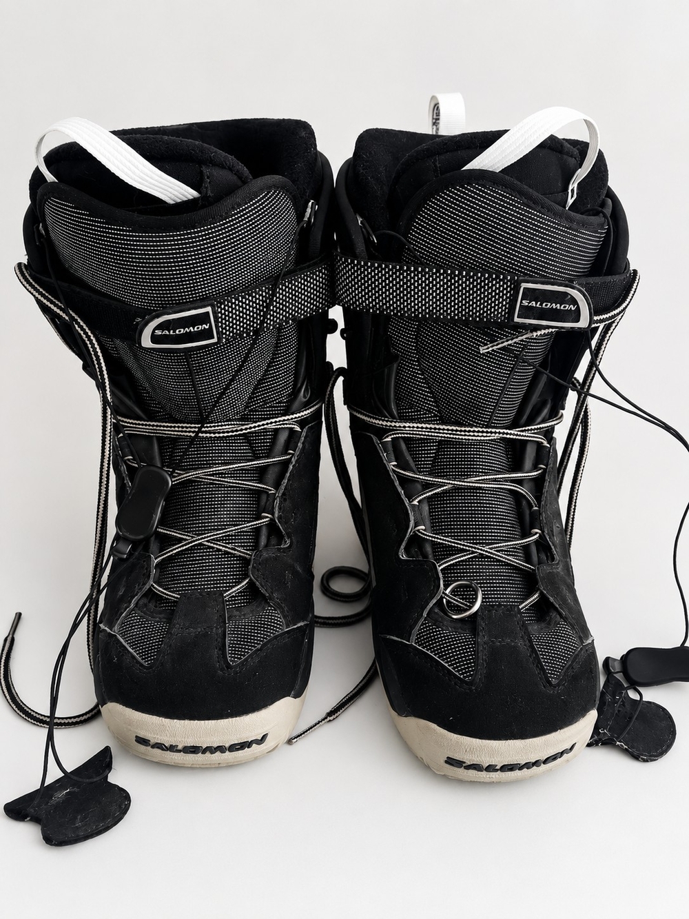 Salomon Ivy Women’s Snowboard Boots Size 8 Black Gray Autofit Quick Lace